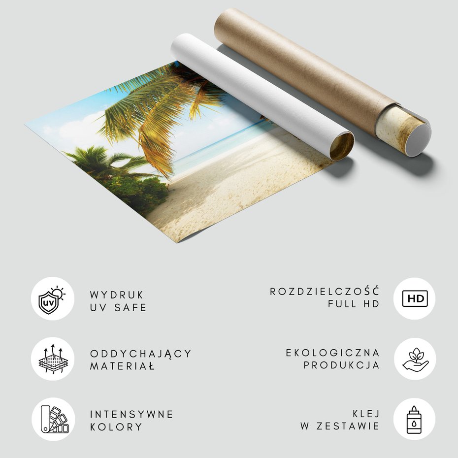 Fototapeta - plaża, palmy, morze