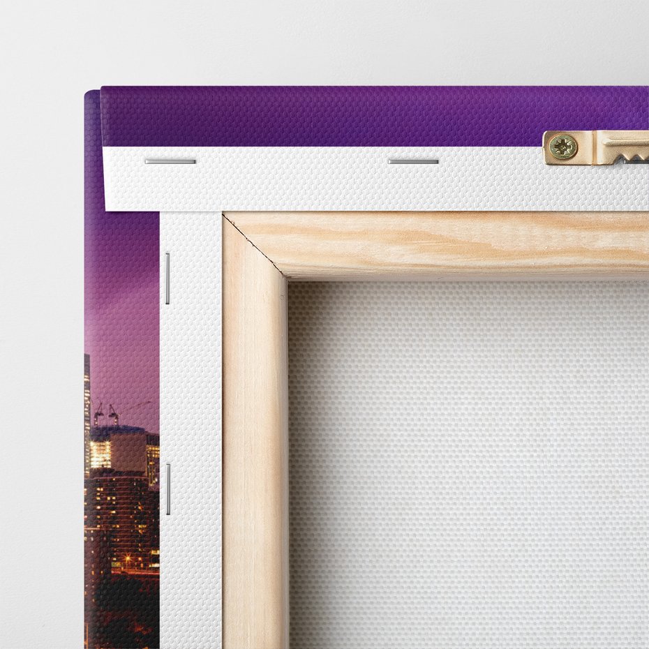 Obraz na płótnie - miasto, most, noc