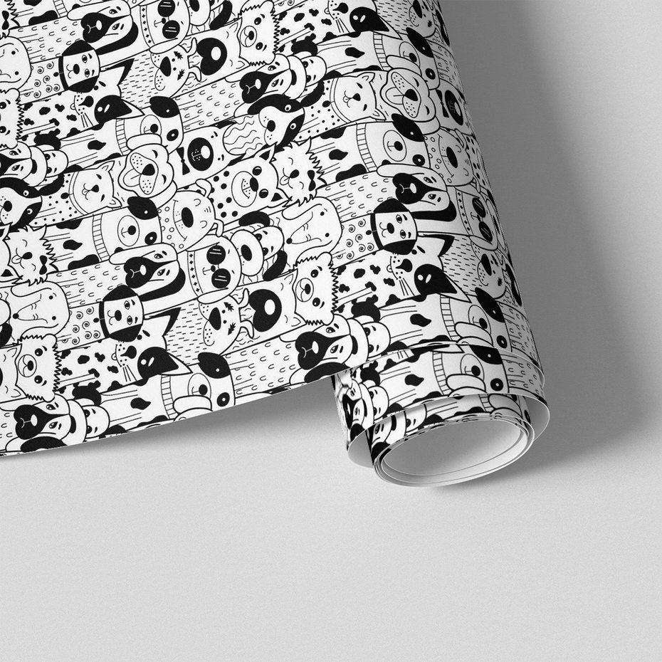 Tapeta - psy, ilustracje, zwierzęta