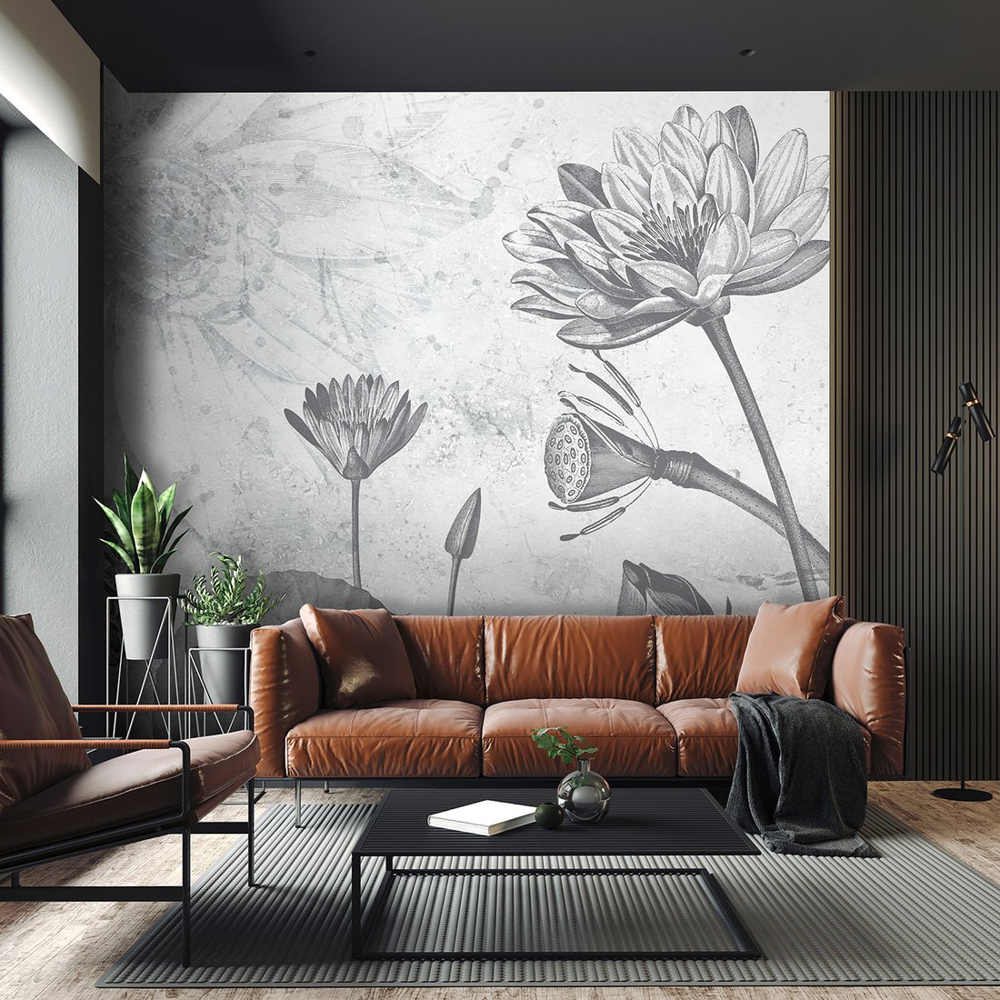 Fototapeta - loft, kwiaty, lilie