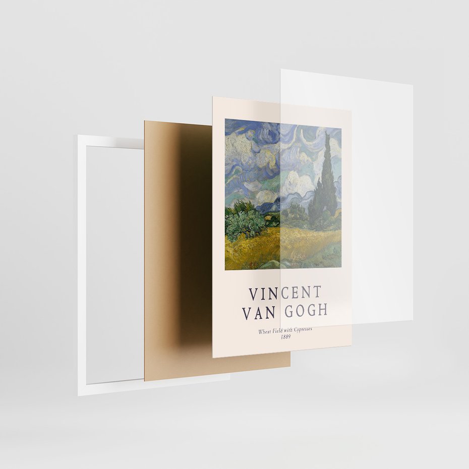 Zestaw obrazy w ramie, plakaty - Van Gogh, obrazy, sztuka - rama biała