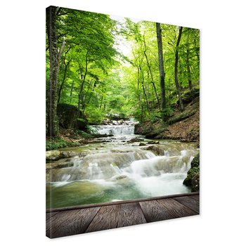 Obraz na płótnie - las, wodospad, natura