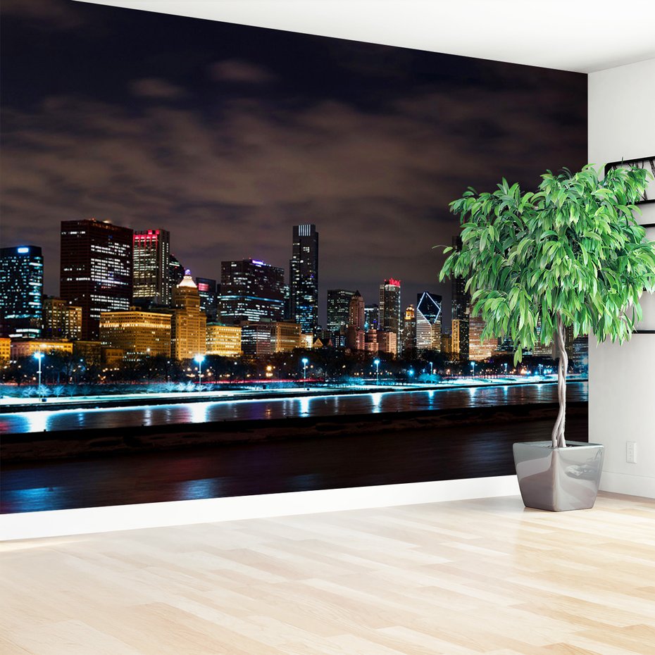 Fototapeta - miasto, noc, panorama