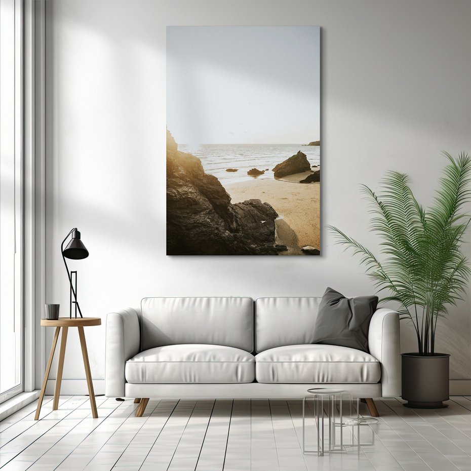 Obraz na płótnie - plaża, morze, skały