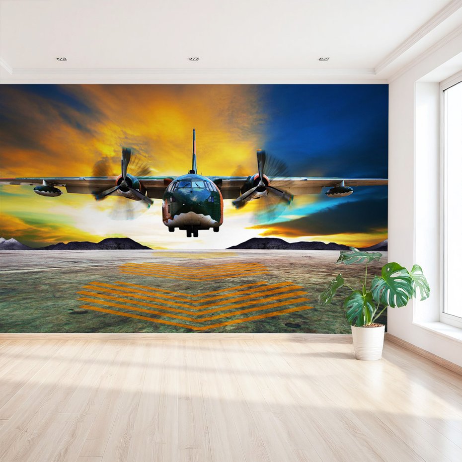 Fototapeta - samolot, start, niebo