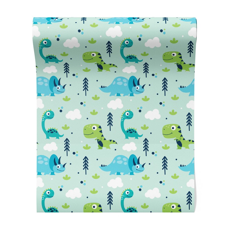 Tapeta - dziecięca, dinozaury, wzór,