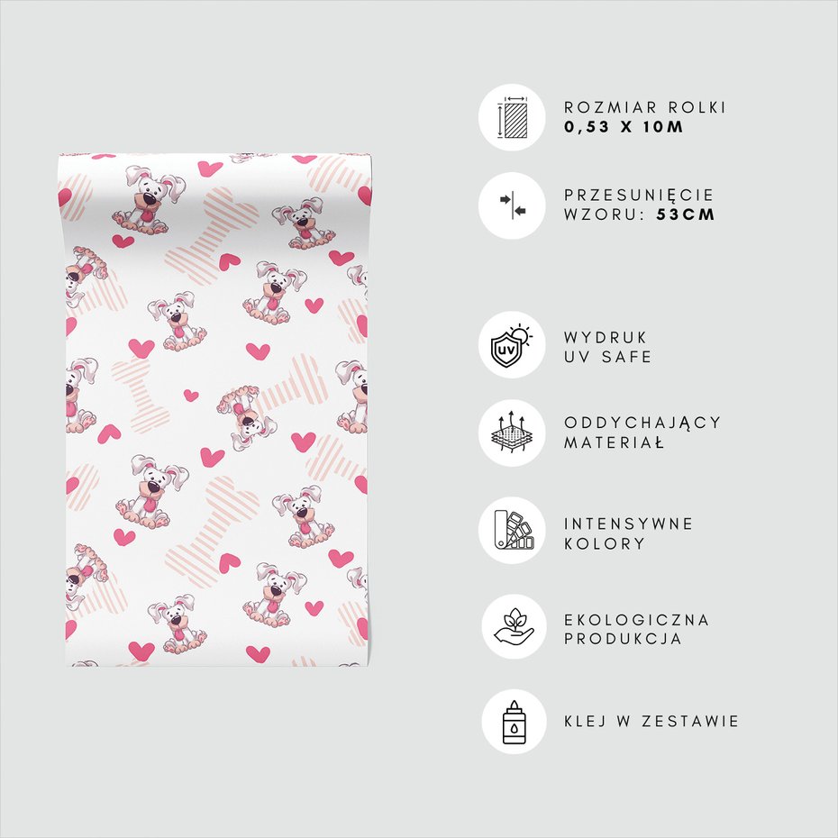 Tapeta - dziecięca, pies, kość, serce