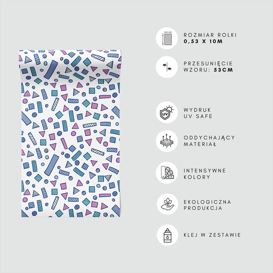 Tapeta - kształty, figury, kreski