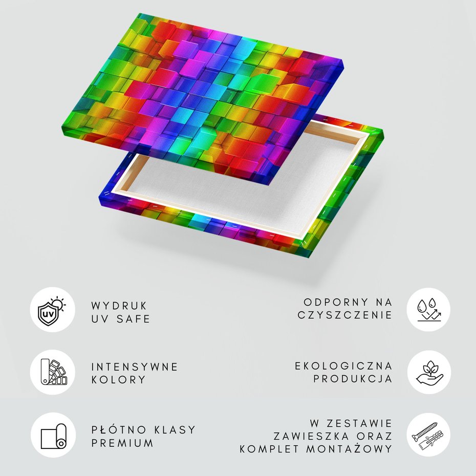 Obraz na płótnie - kostki, kolory, abstrakcja