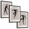 Zestaw obrazy w ramie, plakaty - sztuka, postać, taniec - rama czarna