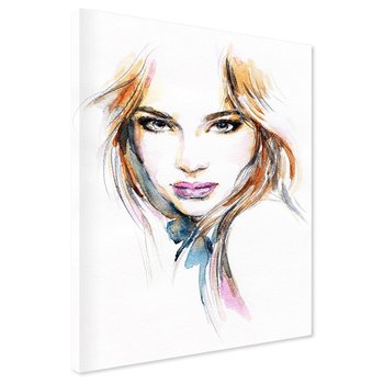 Obraz na płótnie - portret, akwarela, kobieta