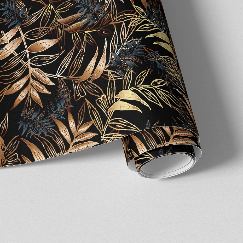 Tapeta - liście, ornament, tło