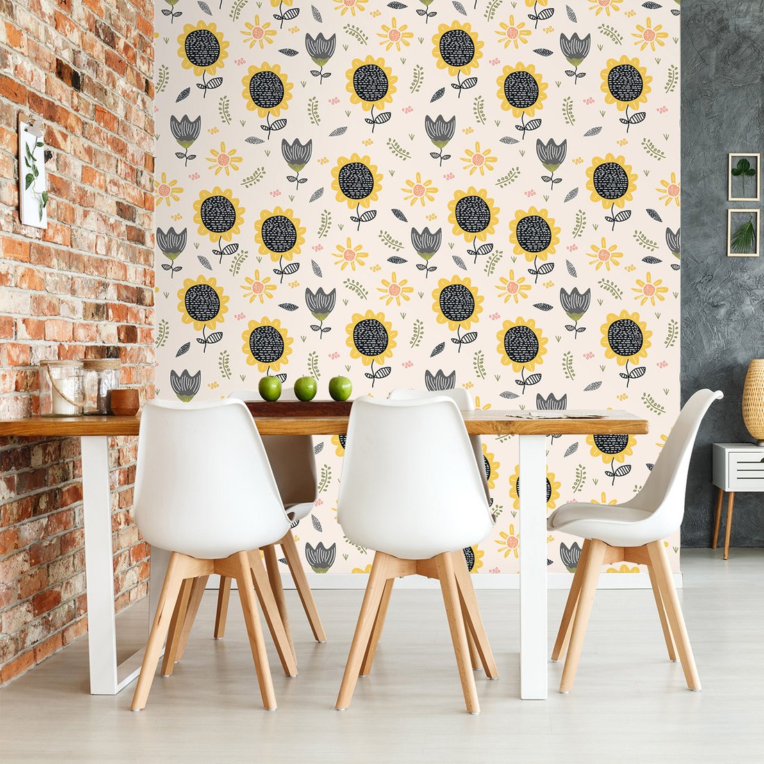 Tapeta - słonecznik, kwiat, liście