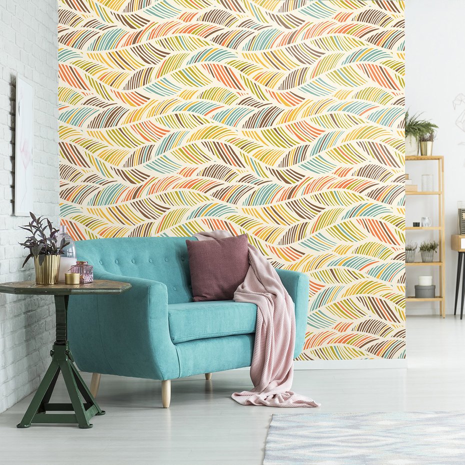 Tapeta - linie, wzgórza, fale