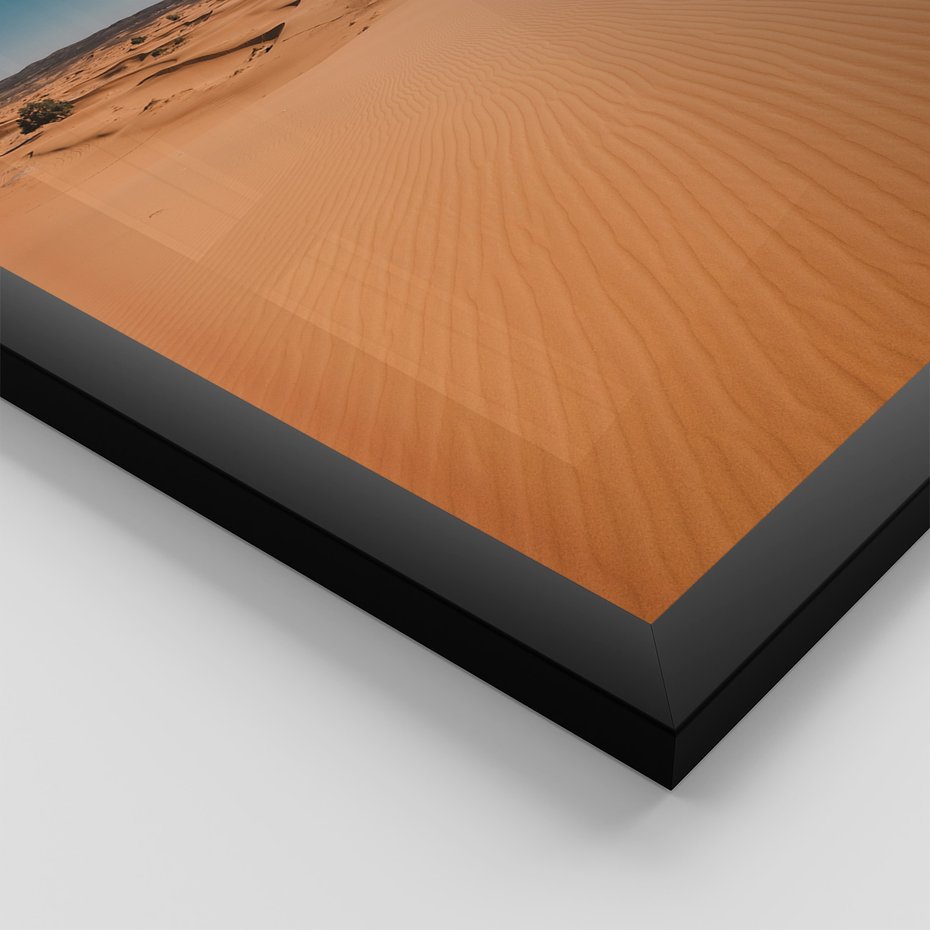 Zestaw obrazy w ramie, plakaty - pustynia, piasek, niebo - rama czarna