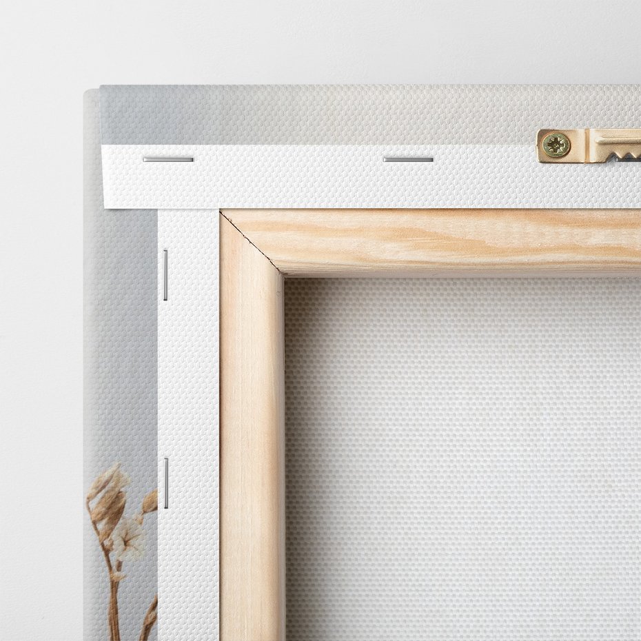 Obraz na płótnie - kwiaty, suszone, brązowe