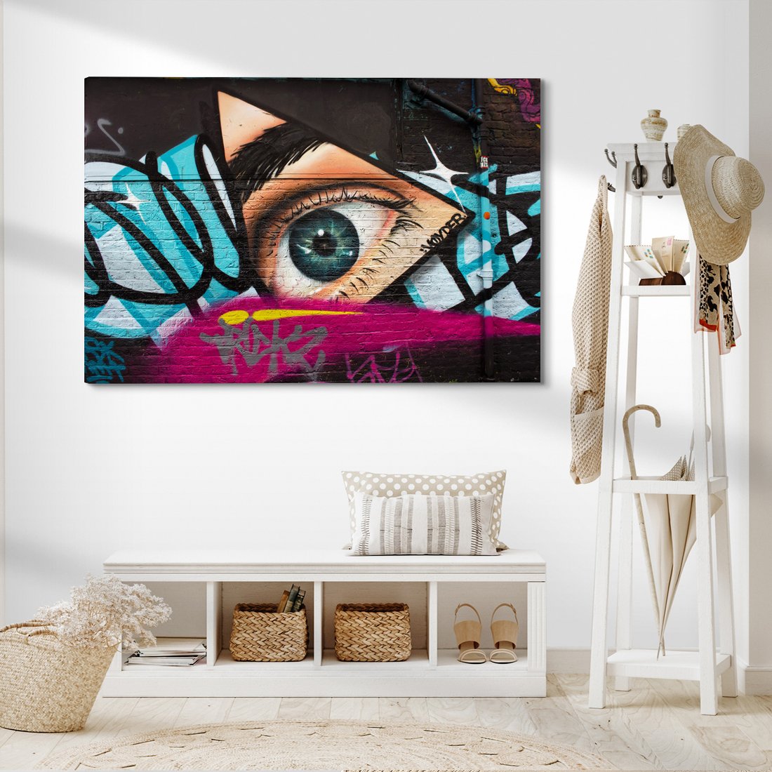 Obraz na płótnie - oko, graffiti, ściana
