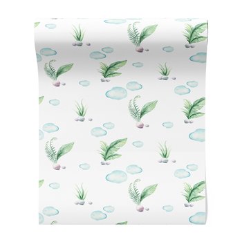 Tapeta - liście, chmury, kamienie