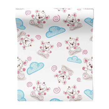 Tapeta - dziecięca, misie, chmury,