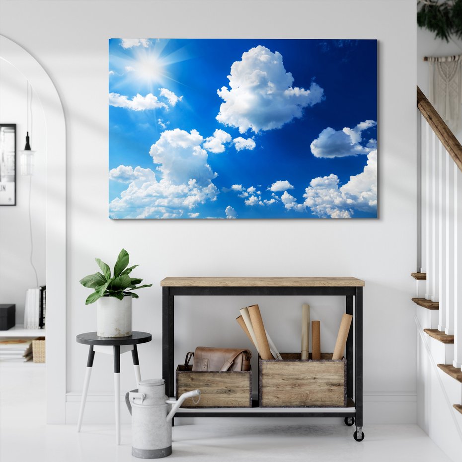 Obraz na płótnie - niebo, chmury, słońce