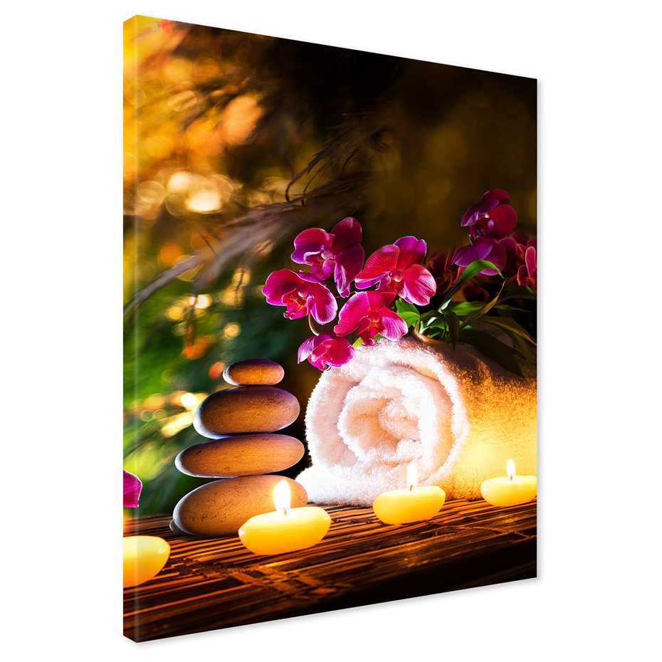 Obraz na płótnie - orchidee, spa, relaks