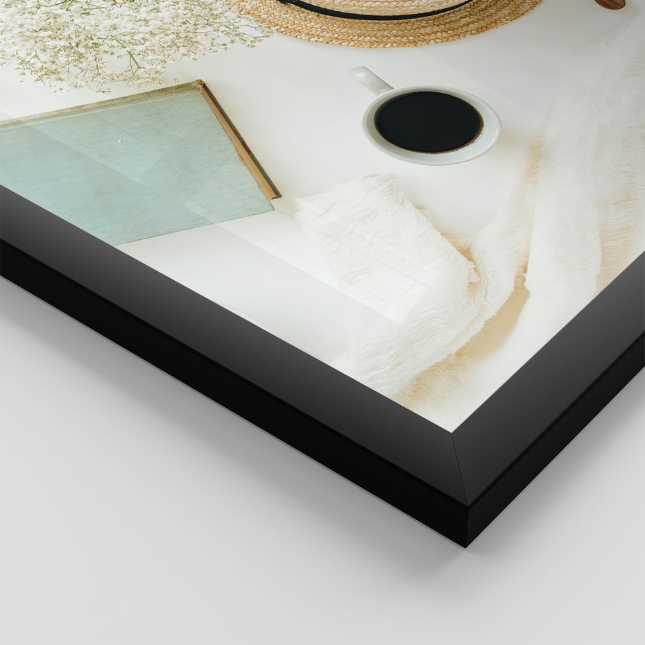 Zestaw obrazy w ramie, plakaty - kwiaty, lato, morze - rama czarna