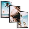Zestaw obrazy w ramie, plakaty - palmy, skały, niebo - rama czarna