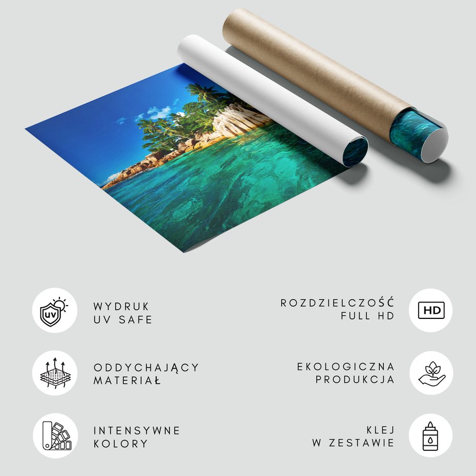 Fototapeta - wyspa, morze, palmy