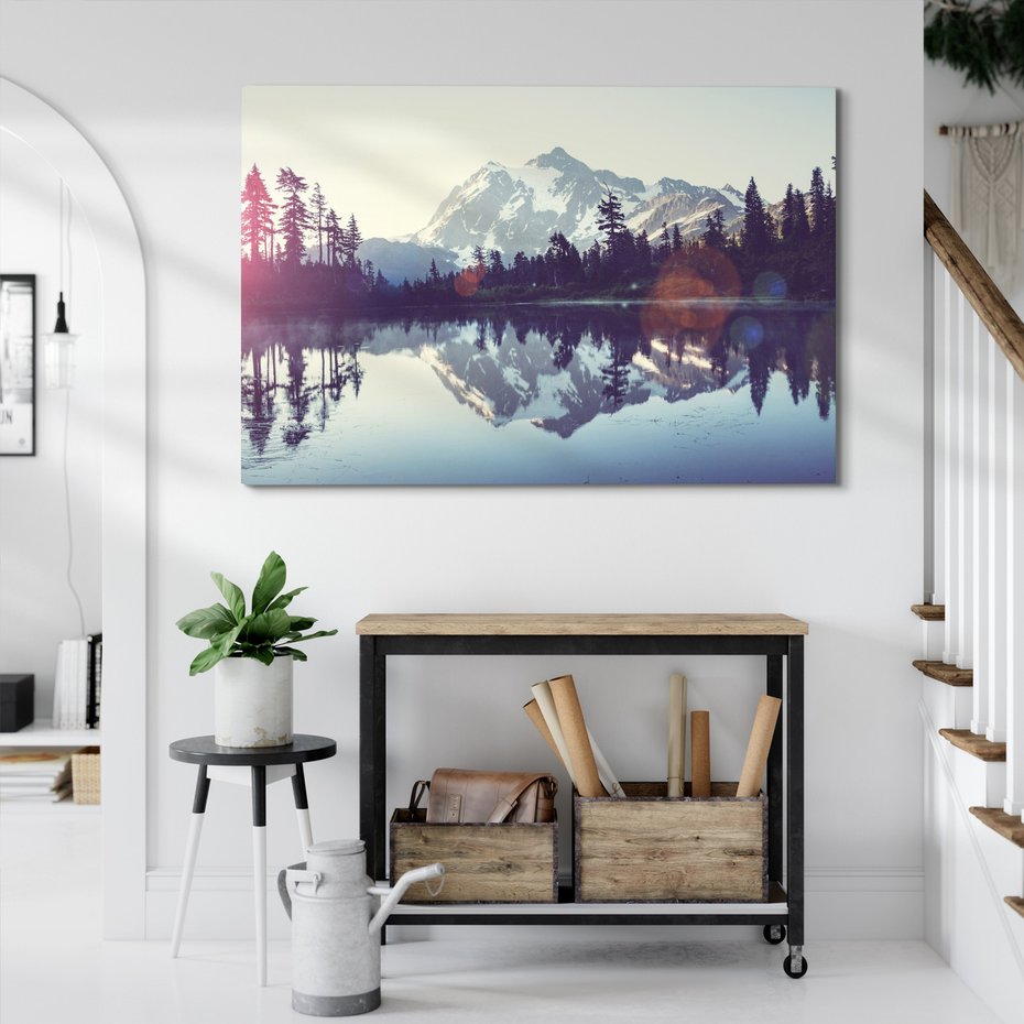 Obraz na płótnie - góry, jezioro, las