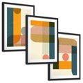 Zestaw obrazy w ramie, plakaty - geometryczne, abstrakcja, minimalizm - rama czarna