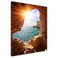 Obraz na płótnie - skały, morze, słońce