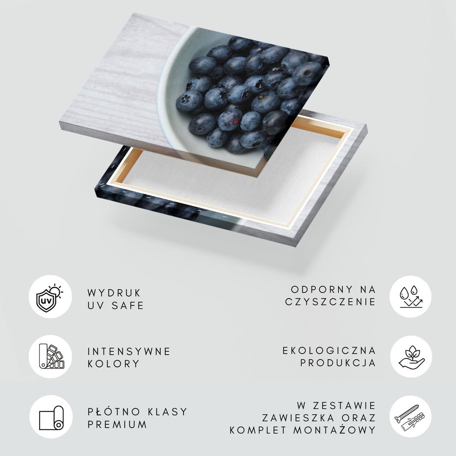 Obraz na płótnie - jagody, miska, jedzenie