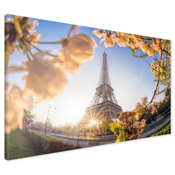 Obraz na płótnie - Wieża Eiffla, Paryż, kwiaty
