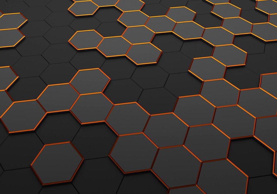 Fototapeta - abstrakcja, heksagony, geometria