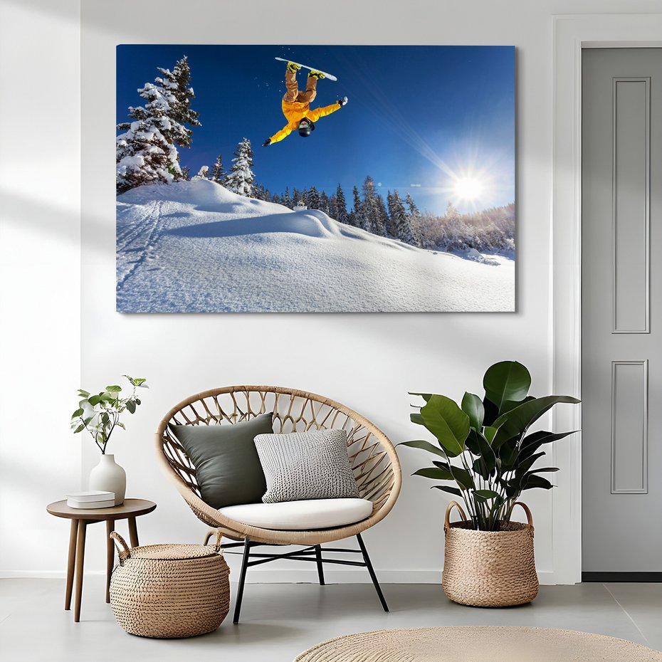 Obraz na płótnie - snowboard, zima, śnieg