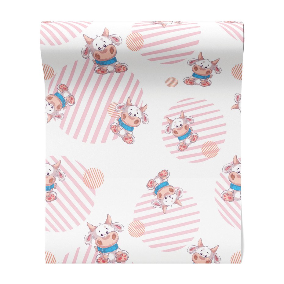 Tapeta - dziecięca, krowa, wzór, tło