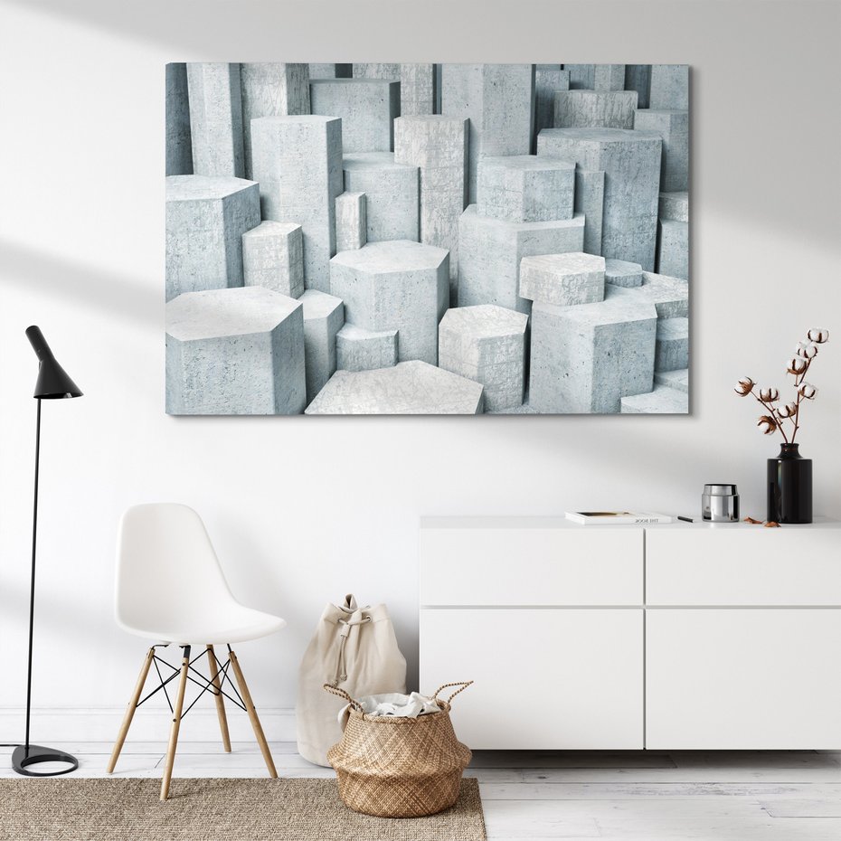 Obraz na płótnie - beton, sześcian, abstrakcja