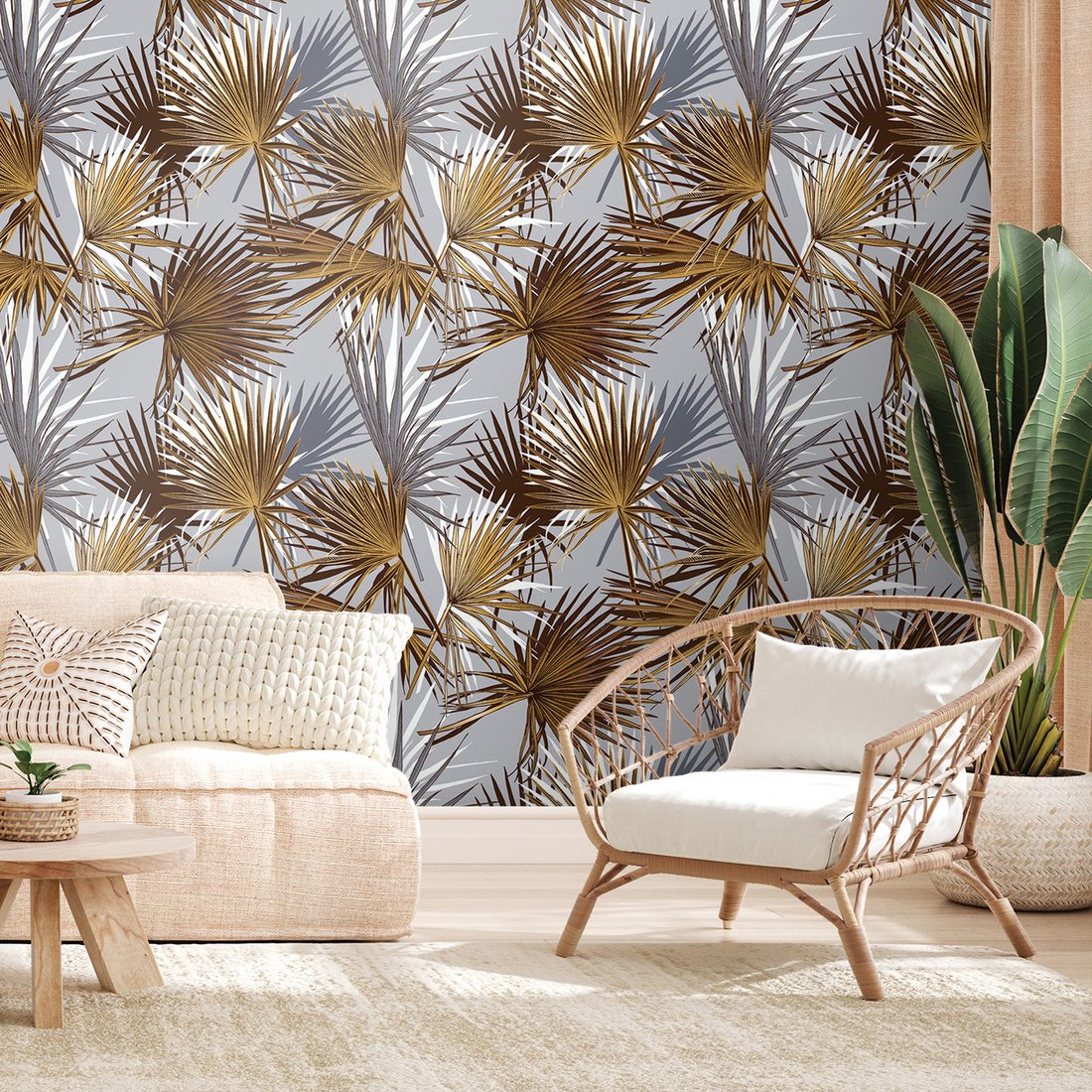 Tapeta - liście, ornament, tło