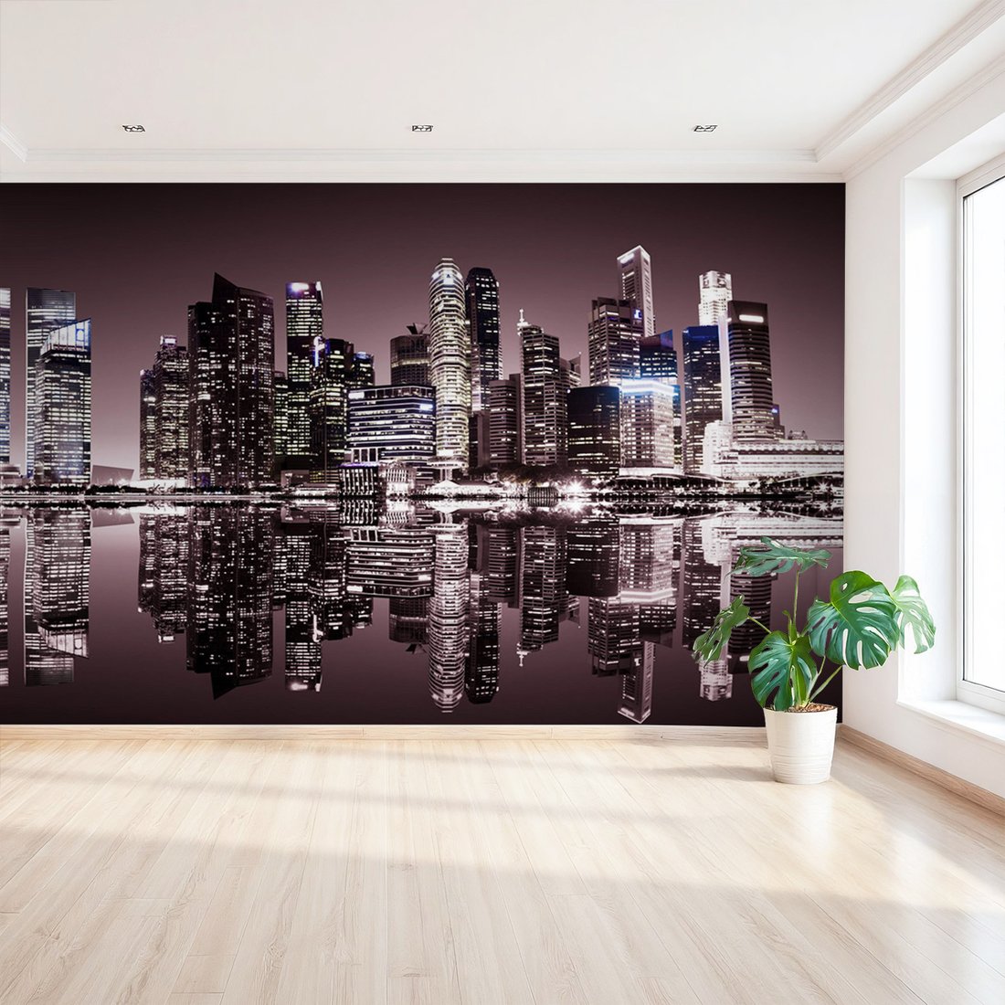 Fototapeta - miasto, noc, odbicie