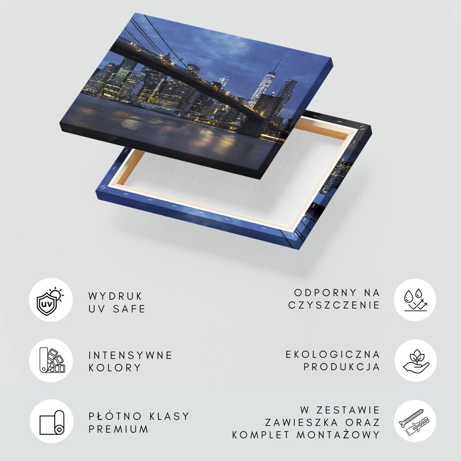 Obraz na płótnie - most, miasto, noc