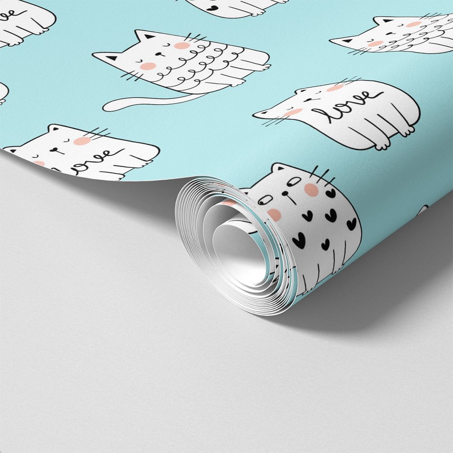 Tapeta - dziecięca, koty, miłość, serca