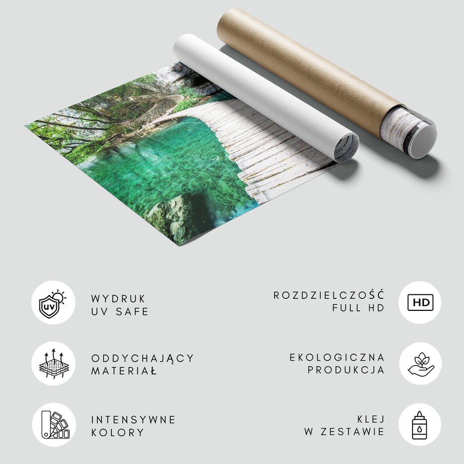 Fototapeta - jezioro, most, las