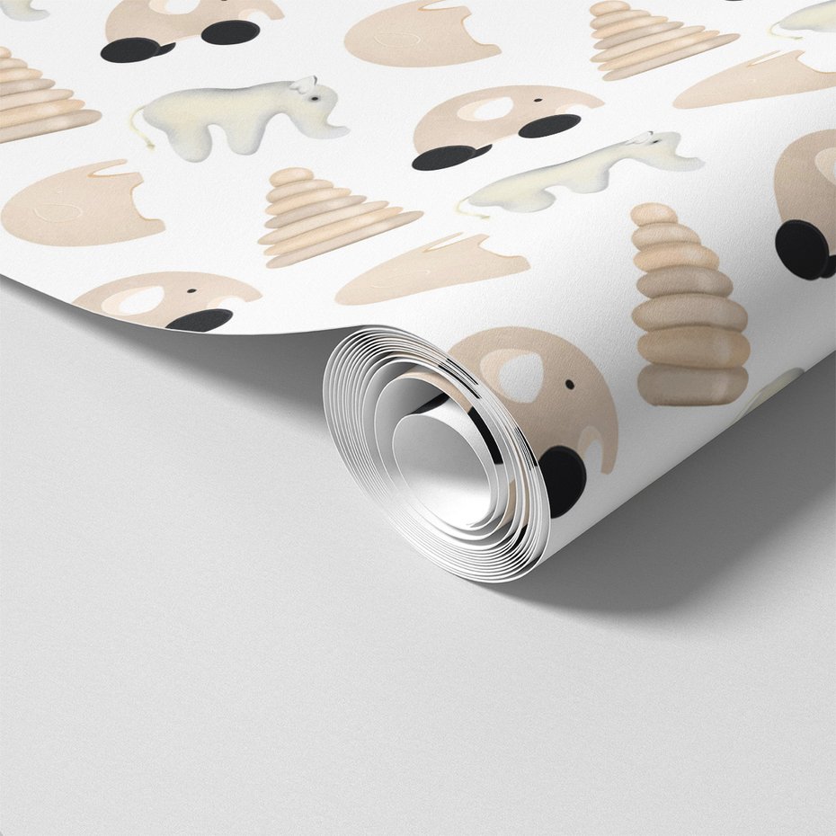 Tapeta - dziecięca, słoń, zabawka, piramida