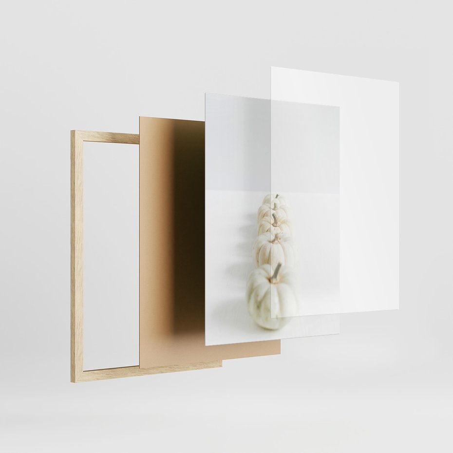 Zestaw obrazy w ramie, plakaty - dynie, jesień, dekoracje - rama drewno