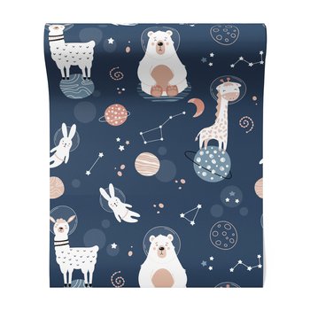 Tapeta - dziecięca, kosmos, zwierzęta, konstelacje