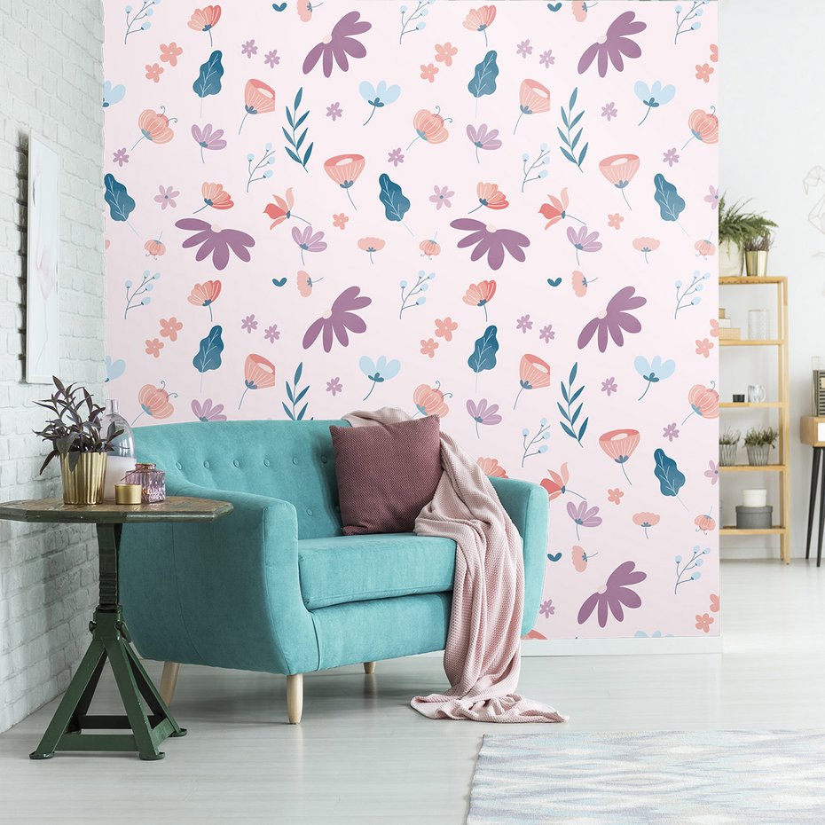 Tapeta - kwiaty, liście, tło