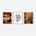 Zestaw obrazy w ramie, plakaty - jesień, liście, las - rama drewno