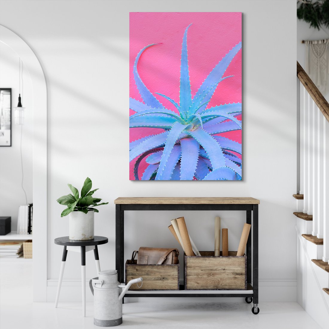 Obraz na płótnie - aloes, roślina, różowy