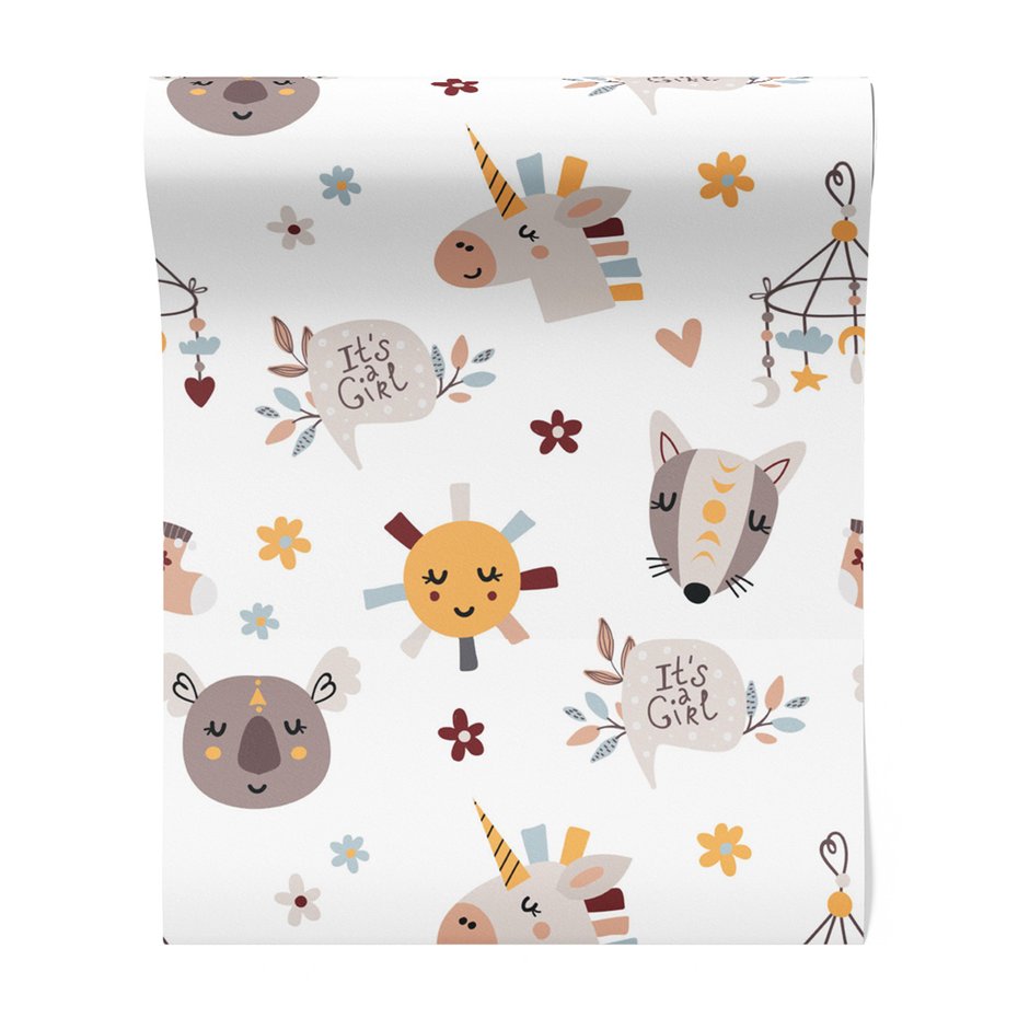 Tapeta - dziecięca, koala, jednorożec, lis