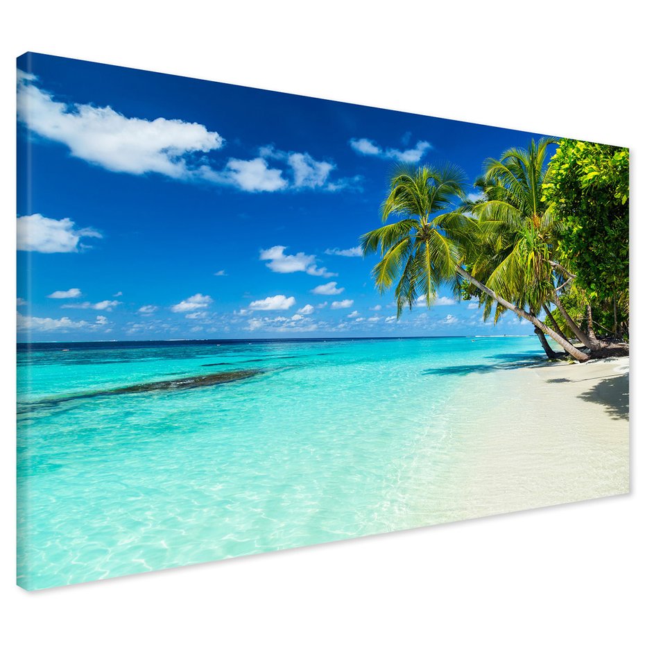 Obraz na płótnie - plaża, morze, palmy